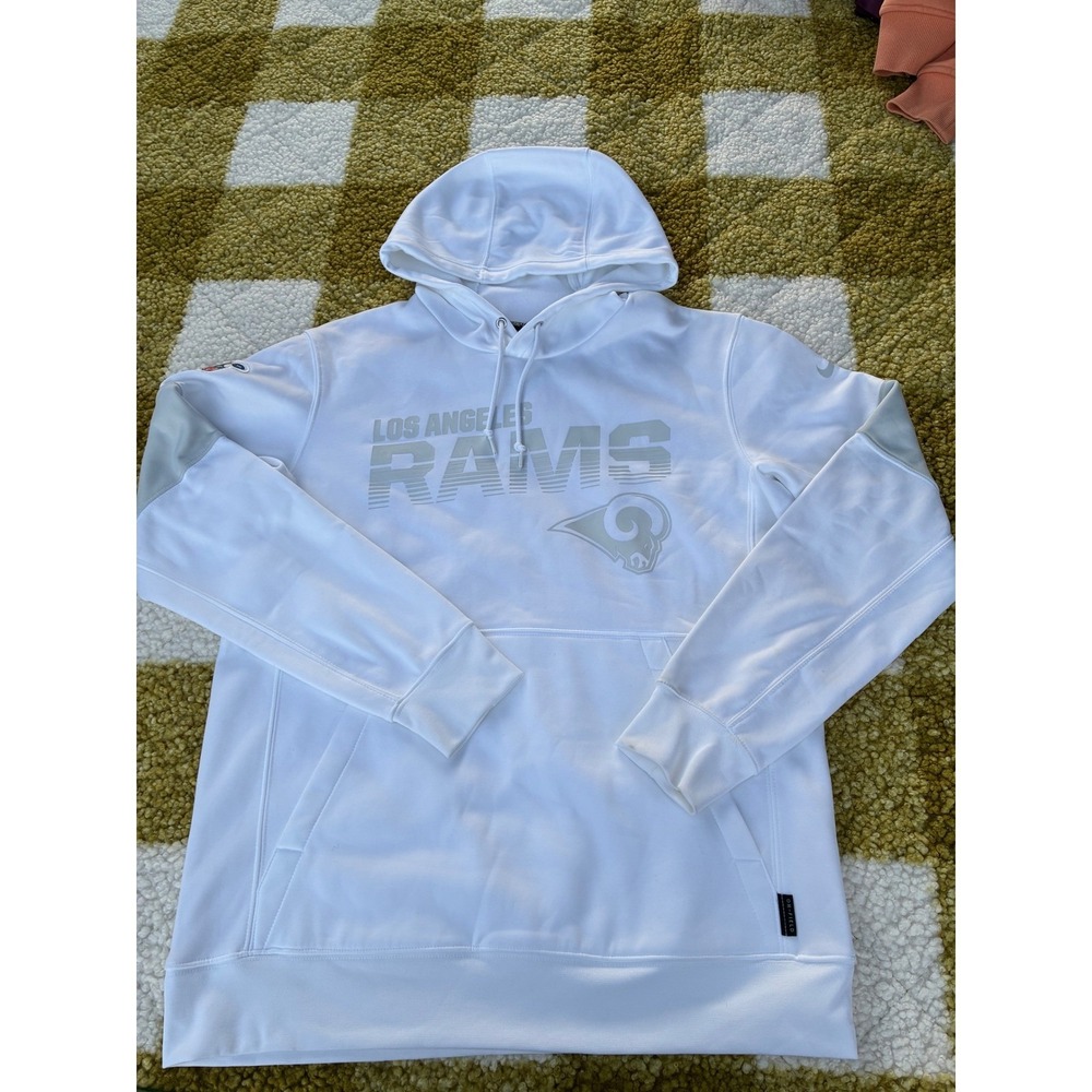 Nike Los Angeles Rams NFL Dri Fit‎ Hoodie Men's Medium White 100th Anniversary